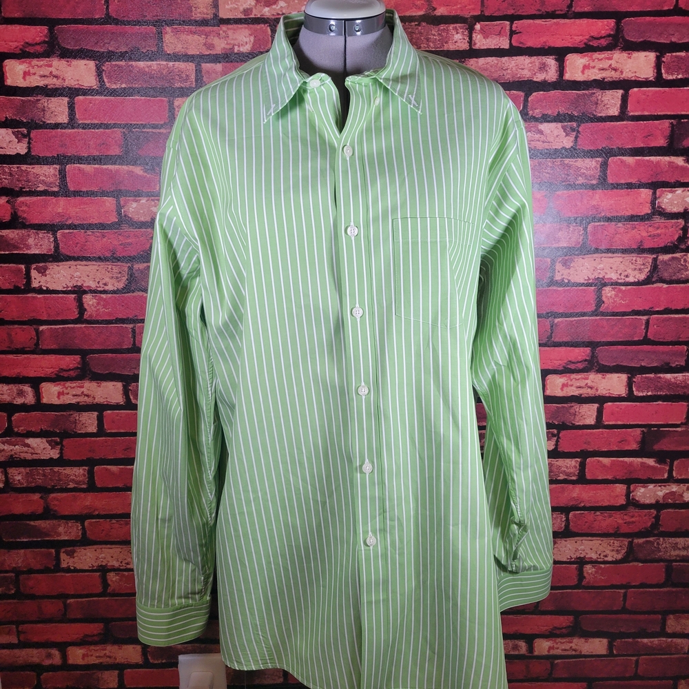 Brooks Brothers Mint Green Striped Casual Shirt